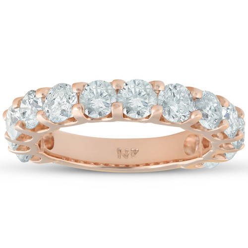 2 1/2ct Diamond U Prong Wedding Ring 14k Rose Gold Anniversary Band (I-J, I2-I3)