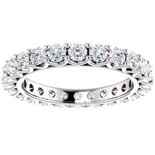 2 Ct Diamond Eternity Ring 14k White Gold Womens Stackable Wedding Band (G-H, I1) 2 Ct Diamond Eternity Ring 14k White Gold Womens Stackable Wedding Band (G-H, I1)