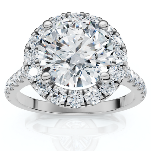 Certified 2 1/2Ct Halo Diamond Round Engagement Ring 14k White Gold Lab Grown (G-H, VS2-SI1)