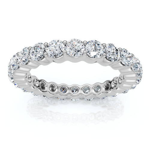 1 1/2 Ct Diamond Eternity Wedding Ring 14k White Gold (I-J, I1)