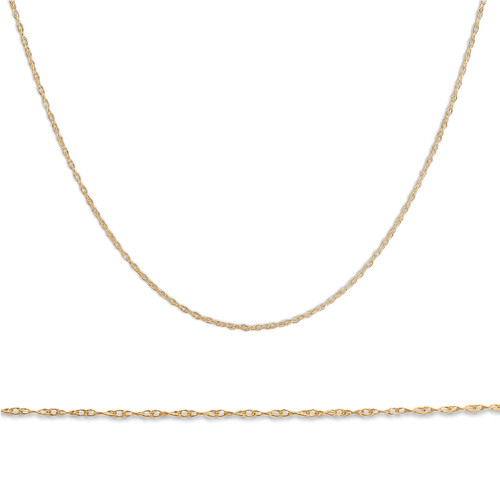 Solid 10k Yellow Gold 18" Dainty Chain With Spring Ring
