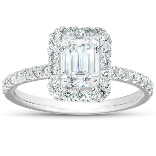 Emerald Cut Diamond Ring Halo