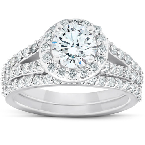 2 Ct Diamond Multi Row Engagement Wedding Ring 14k White Gold Lab Grown (F-G, VS) 2 Ct Diamond Multi Row Engagement Wedding Ring 14k White Gold Lab Grown (F-G, VS)