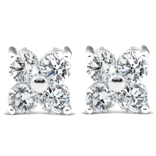 1/2ct Diamond Eight-Stone Studs 14K White Gold (G-H, SI)
