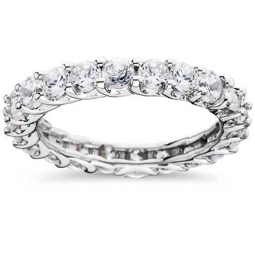 3 1/2CT Diamond Eternity Ring 14K White Gold (I-J, I2-I3)