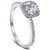 1 Ct Diamond Cushion Halo Engagement Ring Lab Grown 14k White Gold (F-G, VS)