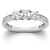 1Ct Diamond EX3 Lab Grown Three Stone Engagement Ring 10k White Gold (G-H, SI)