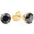2 1/4Ct Black Diamond Studs 14k Yellow Gold Earrings (Black, )
