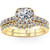 1 Ct Diamond Cushion Halo Engagement Wedding Ring Set 10k Yellow Gold (H-I, I1)