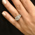 3 3/4 Ct Three Stone Asscher Cut Moissanite Engagement Ring 14k White Gold (G-H, VS)