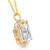 3 1/2 Ct Emerald Moissanite & Lab Grown Diamond Halo Pendant 14k Gold Necklace (D-E, VS)