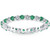 1 cttw Emerald & Diamond Wedding Eternity Stackable Ring 10k White Gold (G-H, I1)