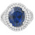 6 1/5 Ct Diamond Oval Blue Sapphire Diamond Double Halo Ring 10K White Gold (H-I, SI)