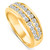 1 Ct Lab Grown Diamond Mens Double Row Wedding Ring 10k Yellow Gold (G-H, VS)