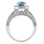 2 cttw Blue Diamond Halo Engagement Ring Hand Engraved White Gold Band (Blue, VS)