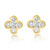1/2Ct Diamond Earrings Women's Fashion Clover White or Yellow Gold Lab Grown (G-H, VS)