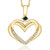 Diamond Sapphire Heart Pendant Yellow White or Rose Gold Designer Veronica Wu (G-H, I1)