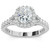 1 3/4ct Cushion Cut Diamond Halo Split Shank Engagement Ring 14K White Gold (H-I, SI)
