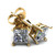 1.00Ct Square Princess Cut Natural Diamond Stud Earrings in 14K Gold Basket Setting (G-H, I2-I3)