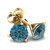 .40Ct Round Brilliant Cut Heat Treated Blue Diamond Stud Earrings in 14K Gold Martini Setting (Blue, SI)