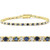 5ct Blue Sapphire & Diamond Genuine Tennis Bracelet 14K Yellow Gold (G-H, I2-I3)