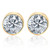 2.00Ct Round Brilliant Cut Natural Quality VS2-SI1 Diamond Stud Earrings in 14K Gold Round Bezel Setting (G/H, VS2-SI1)