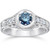 5/8ct Art Deco Treated Blue Diamond Vintage Engagement Ring 14K White Gold (G-H, I1)