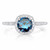 1 1/6ct Blue Diamond Cushion Halo Engagement Ring 14K White Gold (G-H, I1)