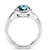 3/4ct Pave Halo Blue Diamond Engagement Ring 14K White Gold (G/H, I2)