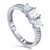 1 1/2ct Three Stone Princess Cut Diamond Engagement Ring 14K White Gold (H-I, SI)
