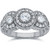 1 1/2ct Vintage Three Stone Diamond Engagement Ring 14K White Gold (G-H, I1)