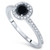 5/8ct Black & White Diamond Ring 14K White Gold (Black, I2-I3)