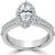 1 1/2ct Marquise Halo Diamond Engagement Wedding Ring Set White Gold Enhanced (I-J, I1)