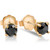 1/2 Ct Round Heat Treated Black Diamond 14K White Or Yellow Gold Stud Earrings in Basket Setting (Black, AAA)