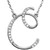1/4ct Diamond "C" Initial Pendant 18" Necklace 14K White Gold (G-H, I2-I3)