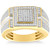 Men's 1/4 CT. T.W. Diamond Micro Cluster Square Stepped Ring in 10K Yellow Gold (G-H, I2-I3)