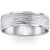 Hand Etched 6mm Dome Wedding Band 10K White Gold