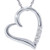 G/VS Diamond Heart Pendant 3-Stone 10K White Gold with 18" Chain (G-H, VS)