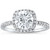 2 1/2 cttw Diamond Engagement Ring Cushion Halo Round Cut 14k White Gold (G-H, I1)