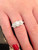 3/4CT 3-Stone Vintage Diamond Halo Ring 14K White Gold (G-H, I1)