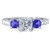 3.25ct Cushion Diamond & Treated Blue Sapphire Engagement Ring 14k Enhanced (G-H, SI)