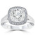 3 1/2ct Diamond Cushion Halo Split Shank Engagement Ring 14k White Gold Enhanced (G-H, I1)