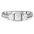 1 1/10ct Princess Cut Diamond Three Stone Engagement Ring 14K White Gold (G-H, I1)