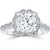 2 ct Diamond Engagement Ring Vintage Halo Milgrain 14k White Gold Enhanced (G-H, SI)