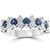 2 1/2 cttw Blue Sapphire & Diamond Wedding Anniversary Ring 14k White Gold (H-I, SI)