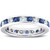 2ct Blue Sapphire & Diamond Channel Set Eternity Ring 14K White Gold (G-H, I1)