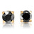 Yellow Gold 1/5ct Round Cut Black Diamond Studs (Black, )