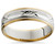 Mens Two Tone 6mm Wedding Band 14K Gold