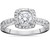 7/8ct Vintage Sculptural Diamond Cushion Halo Engagement Ring 14K White Gold (G-H, I1)