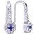 1/3ct Blue Sapphire & Diamond Drop Earrings 10K White Gold (G-H, I2-I3)